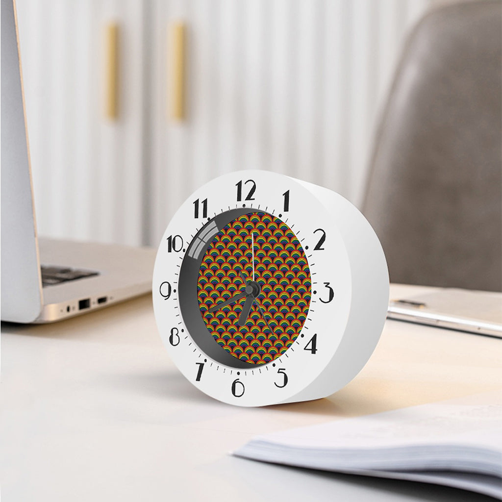Rainbow Wave Pattern Print Alarm Clock