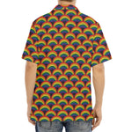 Rainbow Wave Pattern Print Aloha Shirt