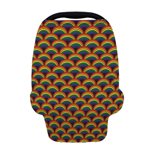 Rainbow Wave Pattern Print Baby Seat Cover