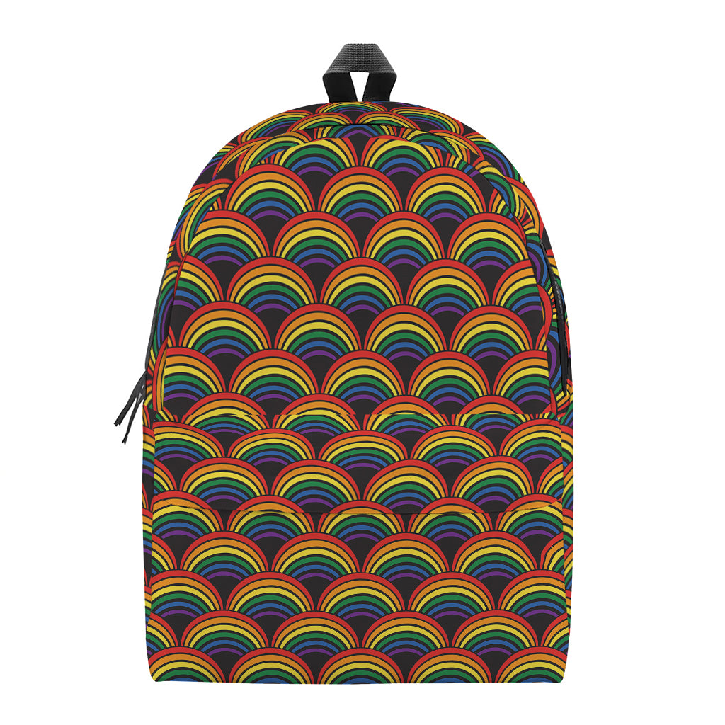 Rainbow Wave Pattern Print Backpack