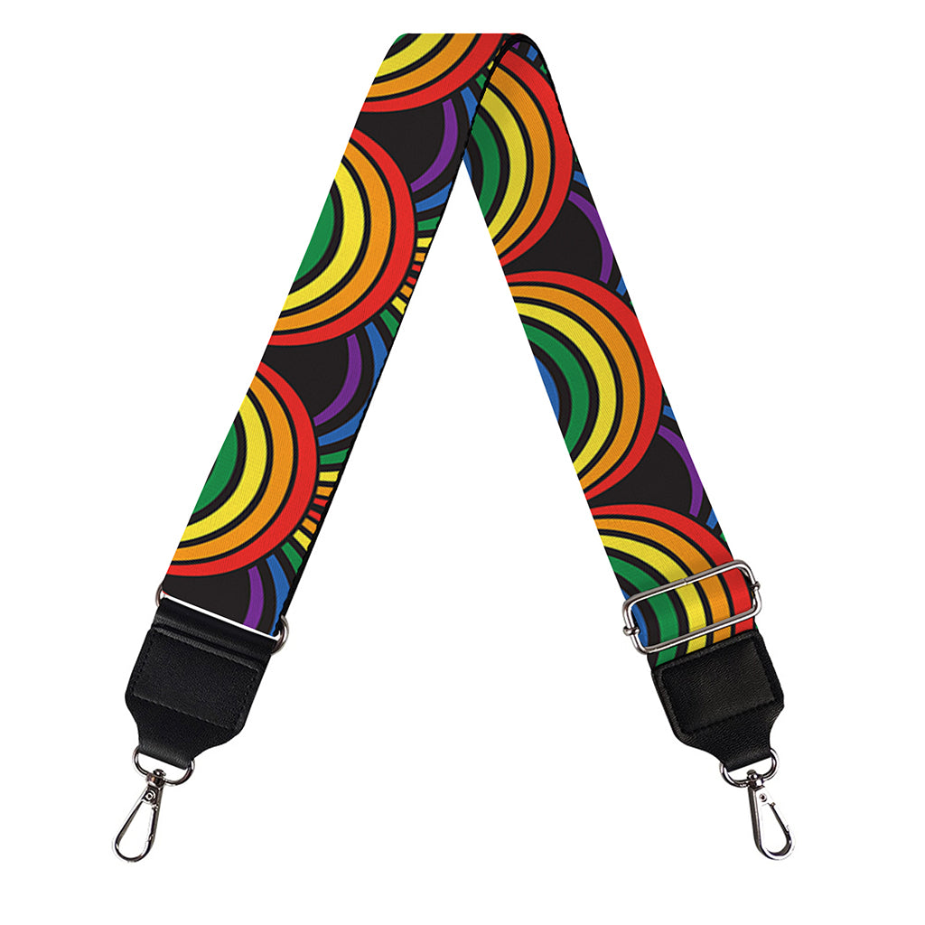 Rainbow Wave Pattern Print Bag Strap