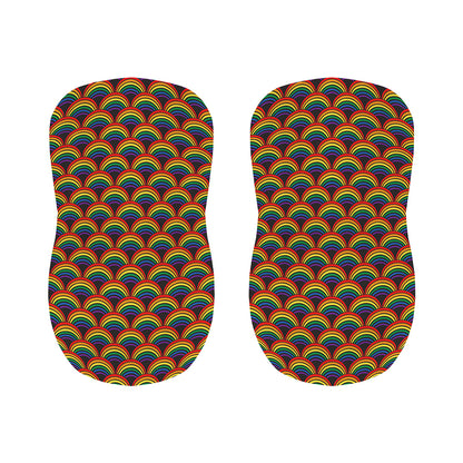 Rainbow Wave Pattern Print Bar Stool Covers
