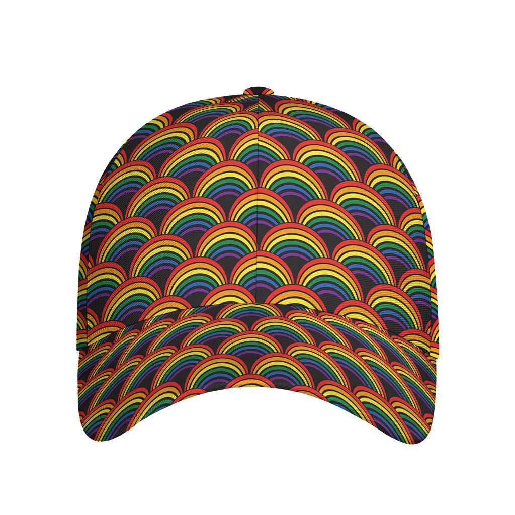 Rainbow Wave Pattern Print Baseball Cap