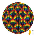 Rainbow Wave Pattern Print Basketball