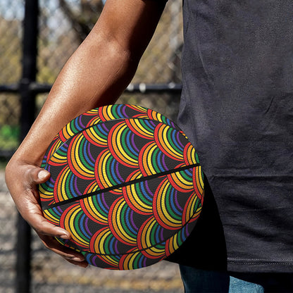 Rainbow Wave Pattern Print Basketball