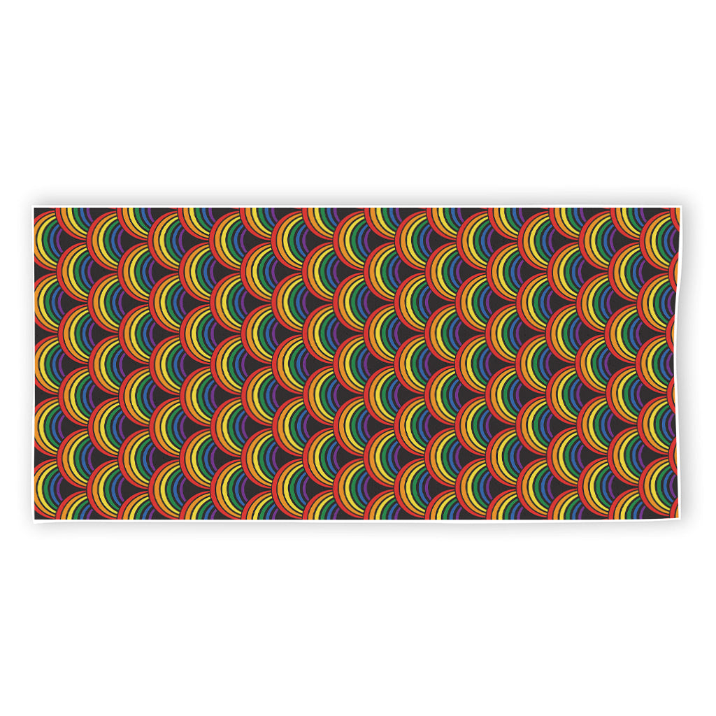 Rainbow Wave Pattern Print Beach Towel