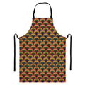 Rainbow Wave Pattern Print Bib Apron With Pocket