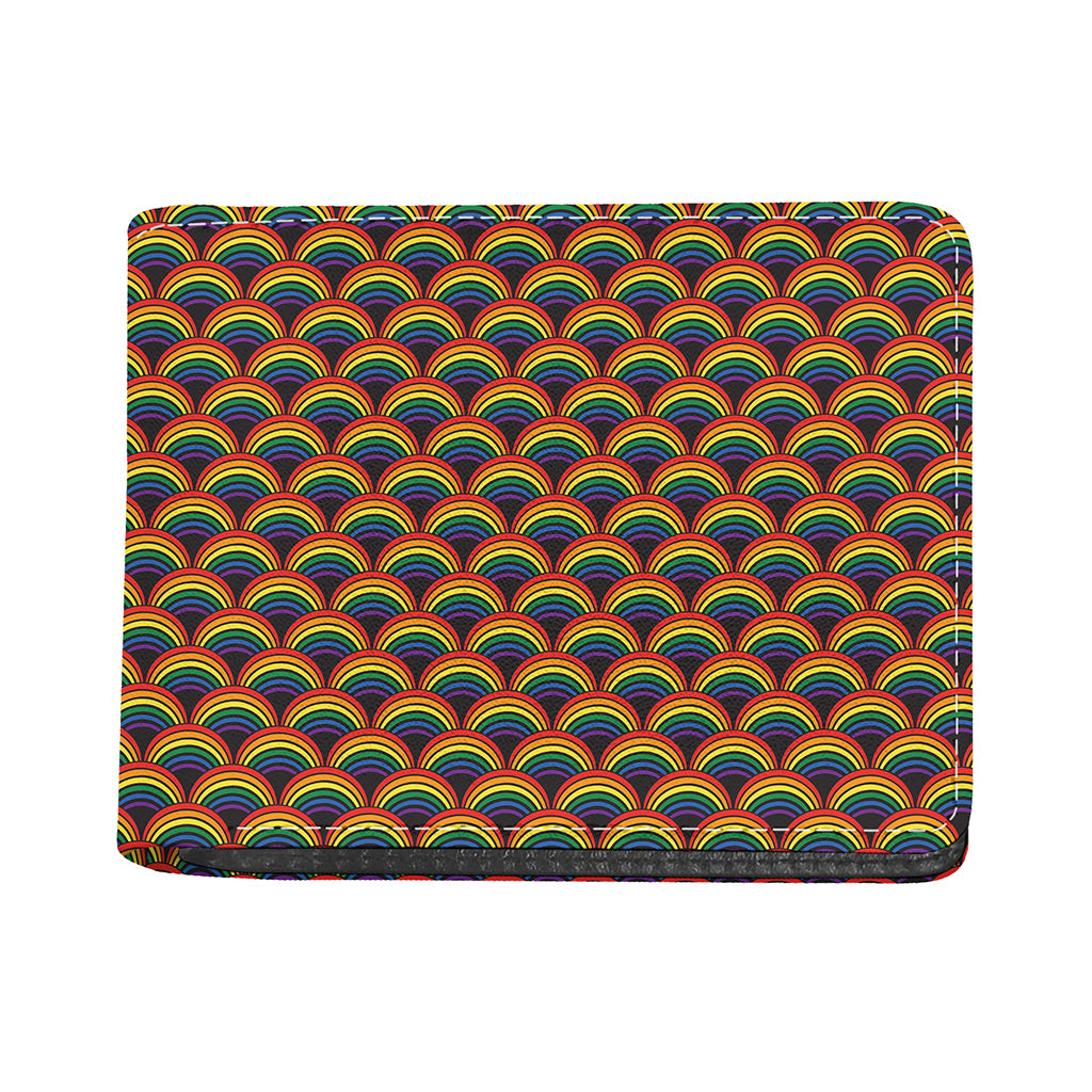 Rainbow Wave Pattern Print Bifold Wallet