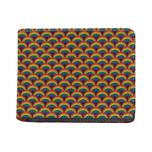 Rainbow Wave Pattern Print Bifold Wallet