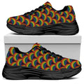 Rainbow Wave Pattern Print Black Chunky Shoes