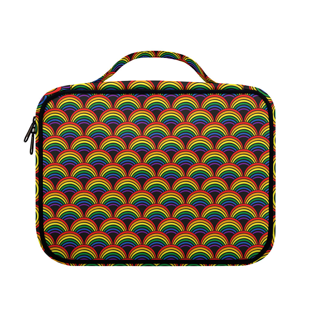 Rainbow Wave Pattern Print Briefcase Bible Bag