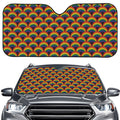 Rainbow Wave Pattern Print Car Windshield Sun Shade