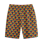Rainbow Wave Pattern Print Cotton Shorts