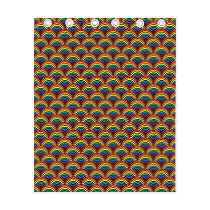 Rainbow Wave Pattern Print Curtain