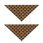 Rainbow Wave Pattern Print Dog Bandana