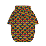 Rainbow Wave Pattern Print Dog Zip Up Hoodie