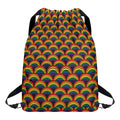 Rainbow Wave Pattern Print Drawstring Backpack