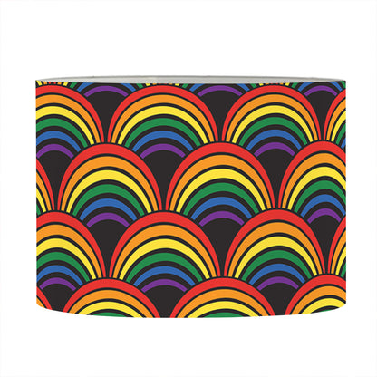 Rainbow Wave Pattern Print Drum Lamp Shade