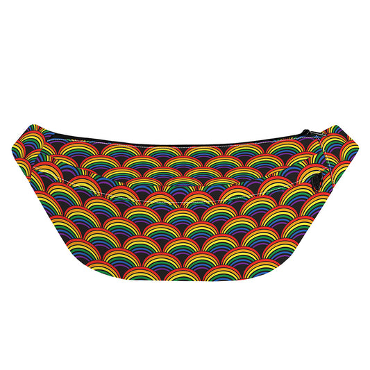 Rainbow Wave Pattern Print Fanny Pack
