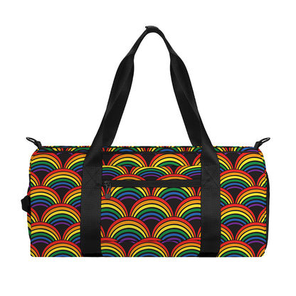 Rainbow Wave Pattern Print Gym Bag