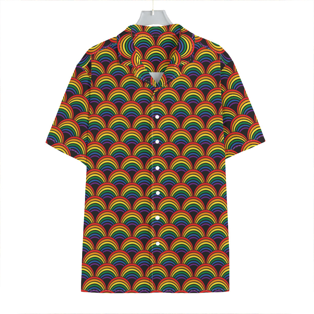 Rainbow Wave Pattern Print Hawaiian Shirt