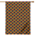 Rainbow Wave Pattern Print House Flag