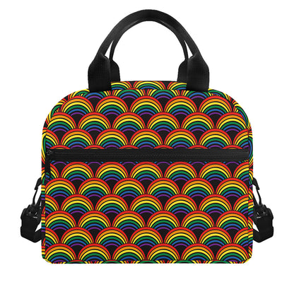 Rainbow Wave Pattern Print Insulated Lunch Bag