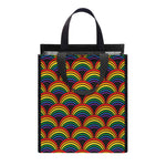 Rainbow Wave Pattern Print Insulated Lunch Tote
