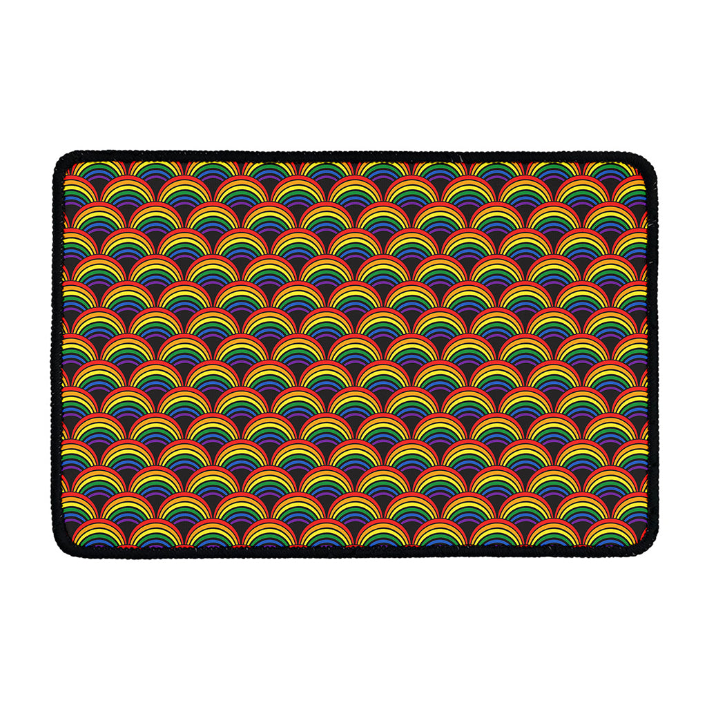 Rainbow Wave Pattern Print Kitchen Mat