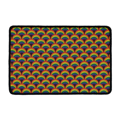 Rainbow Wave Pattern Print Kitchen Mat