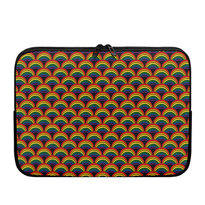 Rainbow Wave Pattern Print Laptop Sleeve