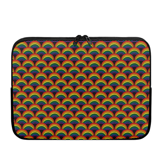 Rainbow Wave Pattern Print Laptop Sleeve
