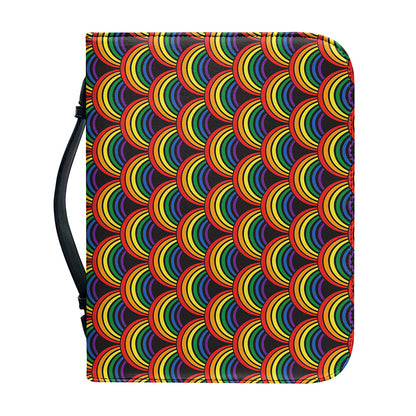 Rainbow Wave Pattern Print Leather Bible Cover