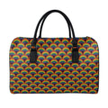 Rainbow Wave Pattern Print Leather Duffel Bag