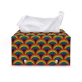 Rainbow Wave Pattern Print Leather Tissue Box Cover