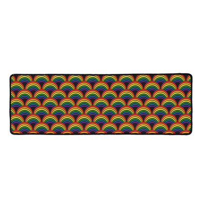 Rainbow Wave Pattern Print Long Kitchen Mat