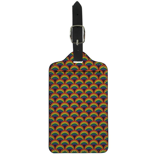 Rainbow Wave Pattern Print Luggage Tag