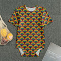 Rainbow Wave Pattern Print Men's Bodysuit