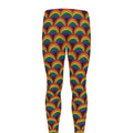 Rainbow Wave Pattern Print Men's Leggings