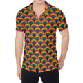 Rainbow Wave Pattern Print Men's Shirt