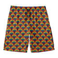 Rainbow Wave Pattern Print Men's Swim Trunks
