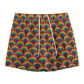 Rainbow Wave Pattern Print Mesh Shorts