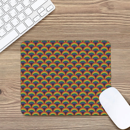 Rainbow Wave Pattern Print Mouse Pad