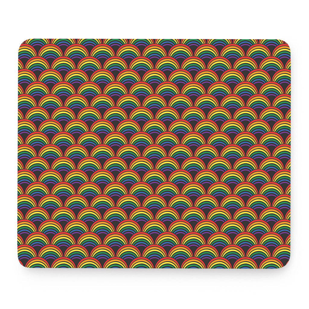 Rainbow Wave Pattern Print Mouse Pad