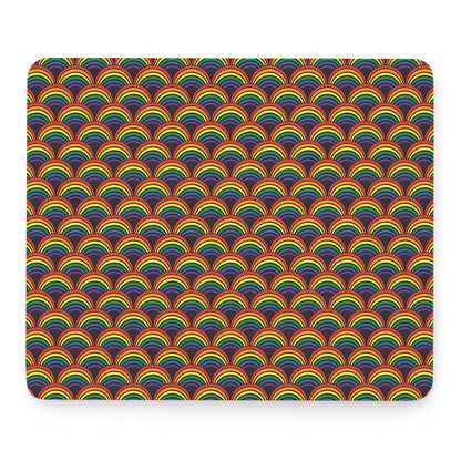 Rainbow Wave Pattern Print Mouse Pad