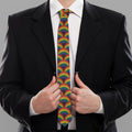 Rainbow Wave Pattern Print Necktie