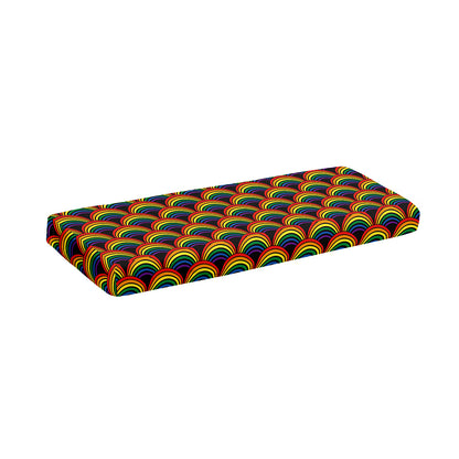 Rainbow Wave Pattern Print Piano Keyboard Cover