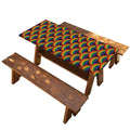 Rainbow Wave Pattern Print Picnic Table Cover