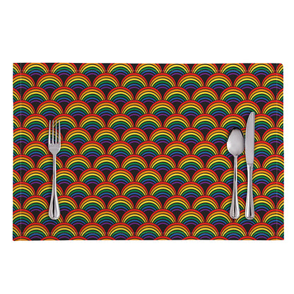 Rainbow Wave Pattern Print Placemat