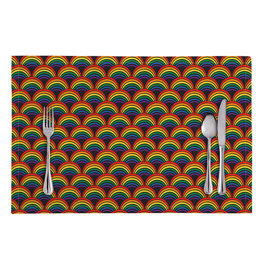 Rainbow Wave Pattern Print Placemat